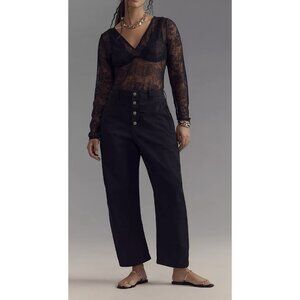 NWT Size 18W -Pilcro The Arin Cotton/Linen Button Fly Barrel Pants (NWT US$ 138)